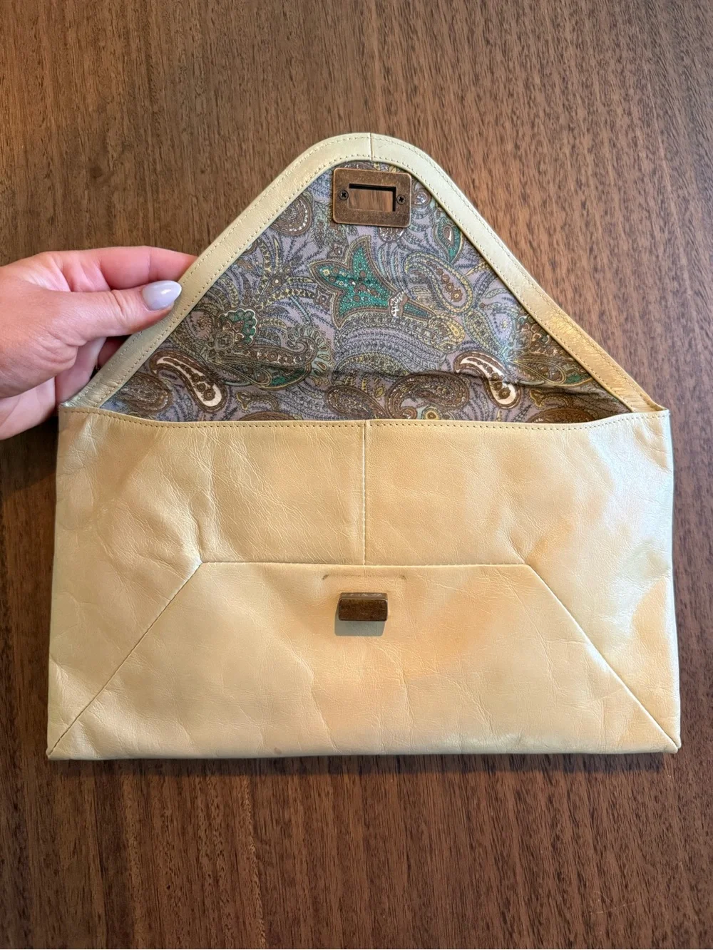 HOBO Paisley-Print Interior Lining in Teal, Gold & Taupe